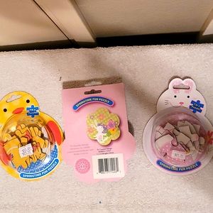 Set of kids Easter puzzles